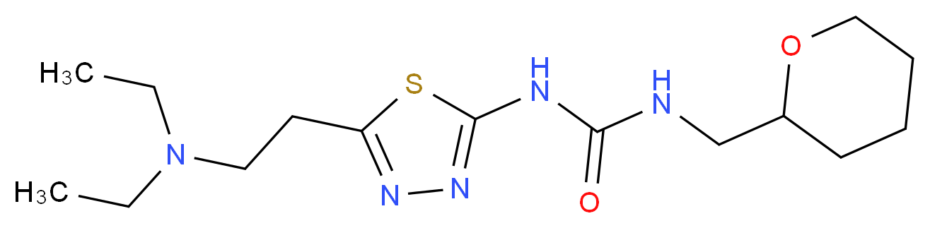 N-{5-[2-(diethylamino)ethyl]-1,3,4-thiadiazol-2-yl}-N'-(tetrahydro-2H-pyran-2-ylmethyl)urea_Molecular_structure_CAS_)