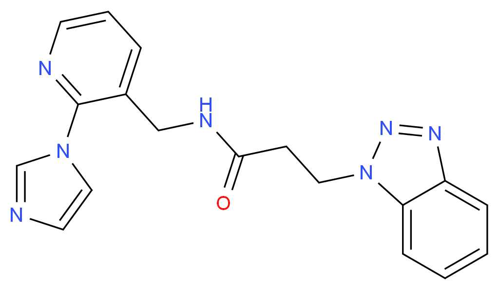 3-(1H-1,2,3-benzotriazol-1-yl)-N-{[2-(1H-imidazol-1-yl)pyridin-3-yl]methyl}propanamide_Molecular_structure_CAS_)