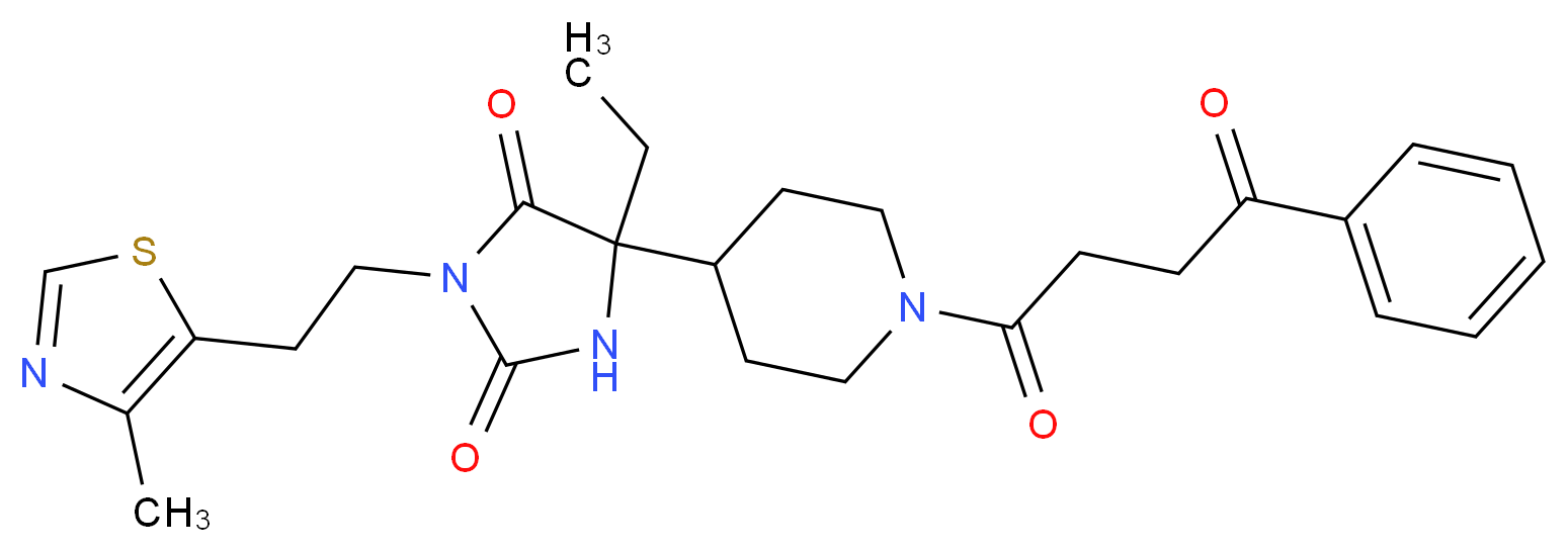 5-ethyl-3-[2-(4-methyl-1,3-thiazol-5-yl)ethyl]-5-[1-(4-oxo-4-phenylbutanoyl)-4-piperidinyl]-2,4-imidazolidinedione_Molecular_structure_CAS_)