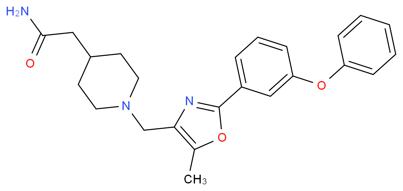 2-(1-{[5-methyl-2-(3-phenoxyphenyl)-1,3-oxazol-4-yl]methyl}piperidin-4-yl)acetamide_Molecular_structure_CAS_)