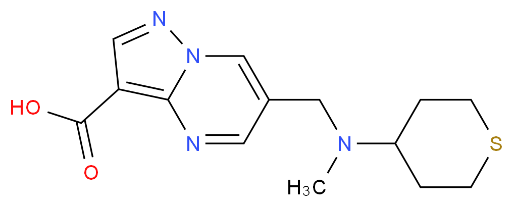 6-{[methyl(tetrahydro-2H-thiopyran-4-yl)amino]methyl}pyrazolo[1,5-a]pyrimidine-3-carboxylic acid_Molecular_structure_CAS_)