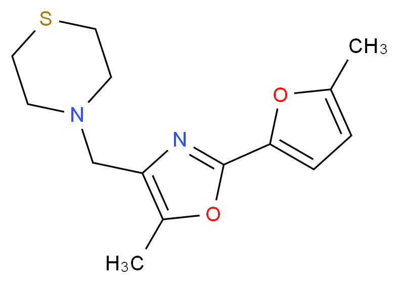 4-{[5-methyl-2-(5-methyl-2-furyl)-1,3-oxazol-4-yl]methyl}thiomorpholine_Molecular_structure_CAS_)