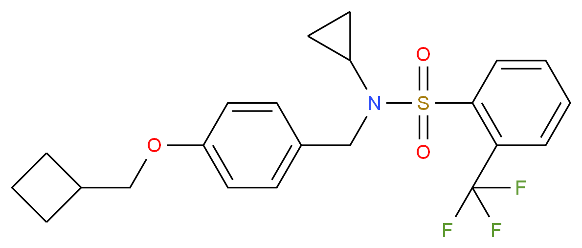 N-[4-(cyclobutylmethoxy)benzyl]-N-cyclopropyl-2-(trifluoromethyl)benzenesulfonamide_Molecular_structure_CAS_)