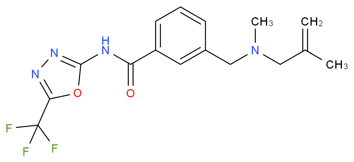 3-{[methyl(2-methylprop-2-en-1-yl)amino]methyl}-N-[5-(trifluoromethyl)-1,3,4-oxadiazol-2-yl]benzamide_Molecular_structure_CAS_)