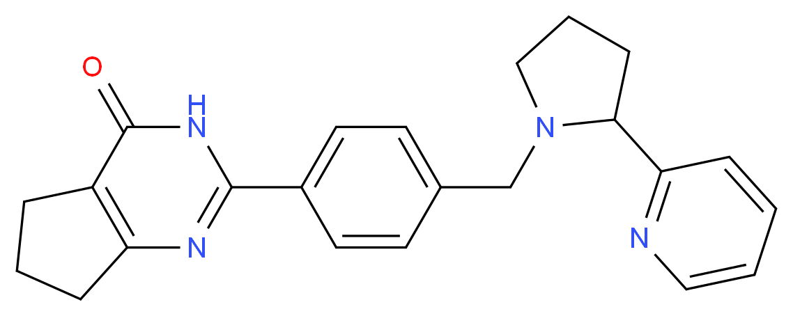 2-{4-[(2-pyridin-2-ylpyrrolidin-1-yl)methyl]phenyl}-3,5,6,7-tetrahydro-4H-cyclopenta[d]pyrimidin-4-one_Molecular_structure_CAS_)