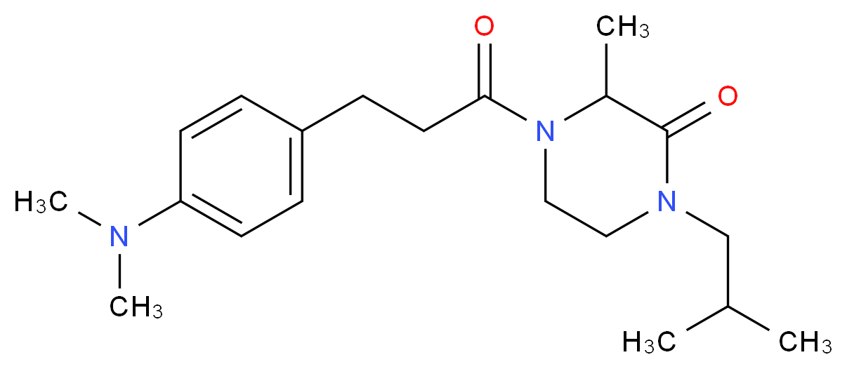 4-{3-[4-(dimethylamino)phenyl]propanoyl}-1-isobutyl-3-methyl-2-piperazinone_Molecular_structure_CAS_)