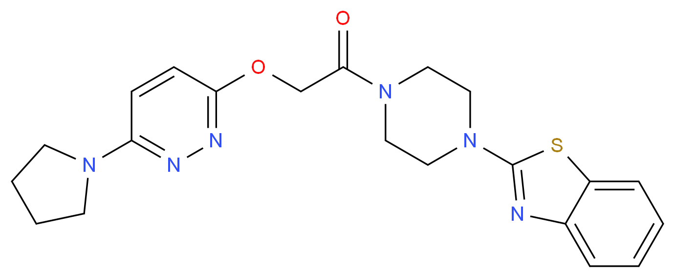 2-[4-({[6-(1-pyrrolidinyl)-3-pyridazinyl]oxy}acetyl)-1-piperazinyl]-1,3-benzothiazole_Molecular_structure_CAS_)
