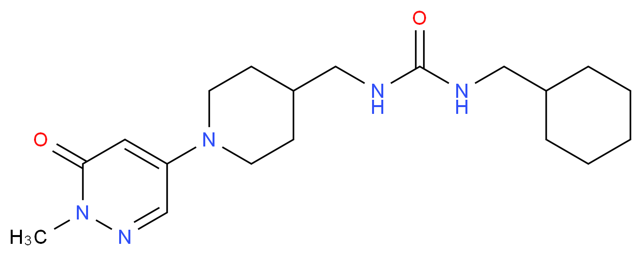 N-(cyclohexylmethyl)-N'-{[1-(1-methyl-6-oxo-1,6-dihydropyridazin-4-yl)piperidin-4-yl]methyl}urea_Molecular_structure_CAS_)