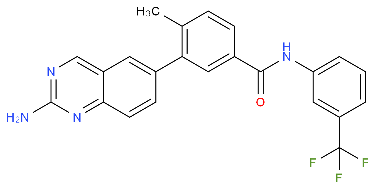 3-(2-AMINOQUINAZOLIN-6-YL)-4-METHYL-N-[3-(TRIFLUOROMETHYL)PHENYL]BENZAMIDE_Molecular_structure_CAS_)