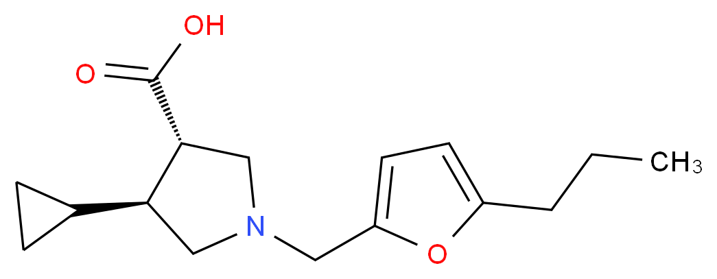 (3S*,4S*)-4-cyclopropyl-1-[(5-propyl-2-furyl)methyl]-3-pyrrolidinecarboxylic acid_Molecular_structure_CAS_)