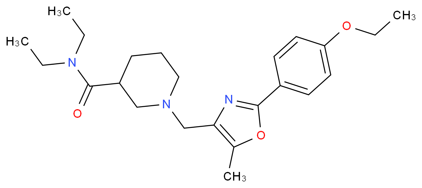 1-{[2-(4-ethoxyphenyl)-5-methyl-1,3-oxazol-4-yl]methyl}-N,N-diethyl-3-piperidinecarboxamide_Molecular_structure_CAS_)