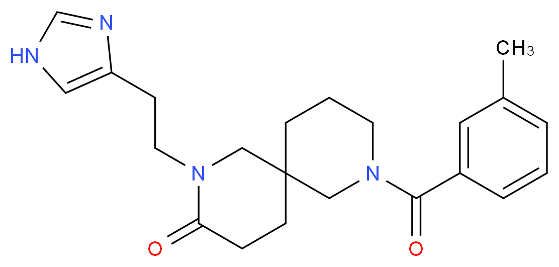 2-[2-(1H-imidazol-4-yl)ethyl]-8-(3-methylbenzoyl)-2,8-diazaspiro[5.5]undecan-3-one_Molecular_structure_CAS_)