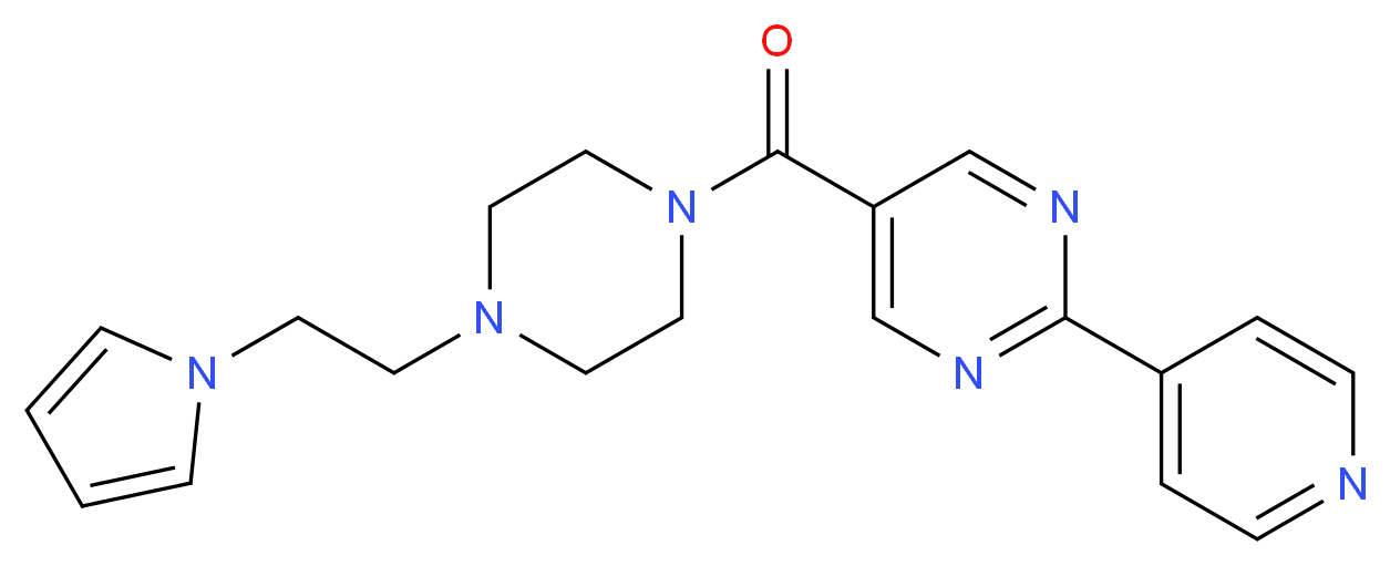 2-(4-pyridinyl)-5-({4-[2-(1H-pyrrol-1-yl)ethyl]-1-piperazinyl}carbonyl)pyrimidine_Molecular_structure_CAS_)