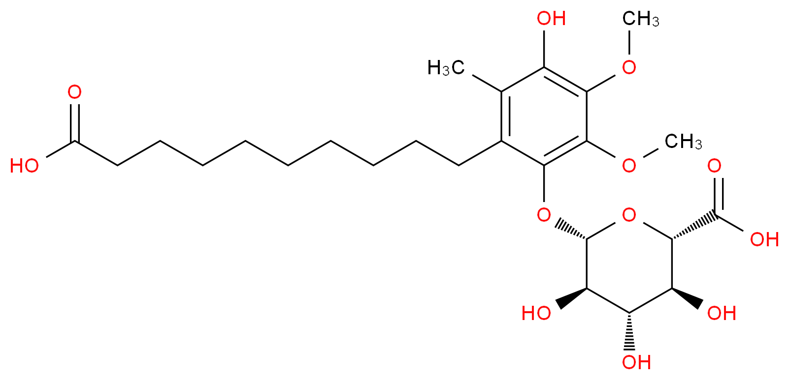 4-Hydroxy-2-(10-carboxydecyl)-5,6-dimethoxy-3-methylphenyl β-D-Glucuronide_Molecular_structure_CAS_)