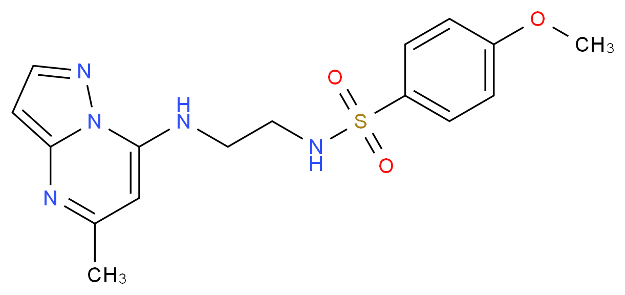 4-methoxy-N-{2-[(5-methylpyrazolo[1,5-a]pyrimidin-7-yl)amino]ethyl}benzenesulfonamide_Molecular_structure_CAS_)