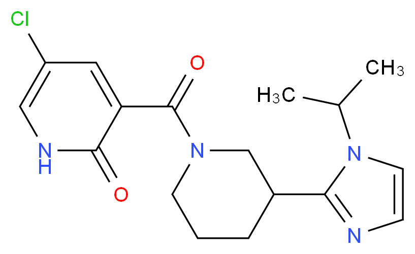 5-chloro-3-{[3-(1-isopropyl-1H-imidazol-2-yl)-1-piperidinyl]carbonyl}-2(1H)-pyridinone_Molecular_structure_CAS_)