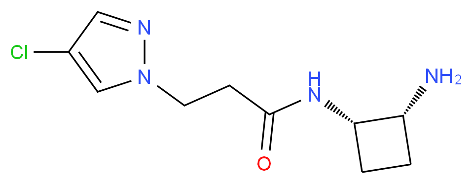 N-[(1S*,2R*)-2-aminocyclobutyl]-3-(4-chloro-1H-pyrazol-1-yl)propanamide_Molecular_structure_CAS_)