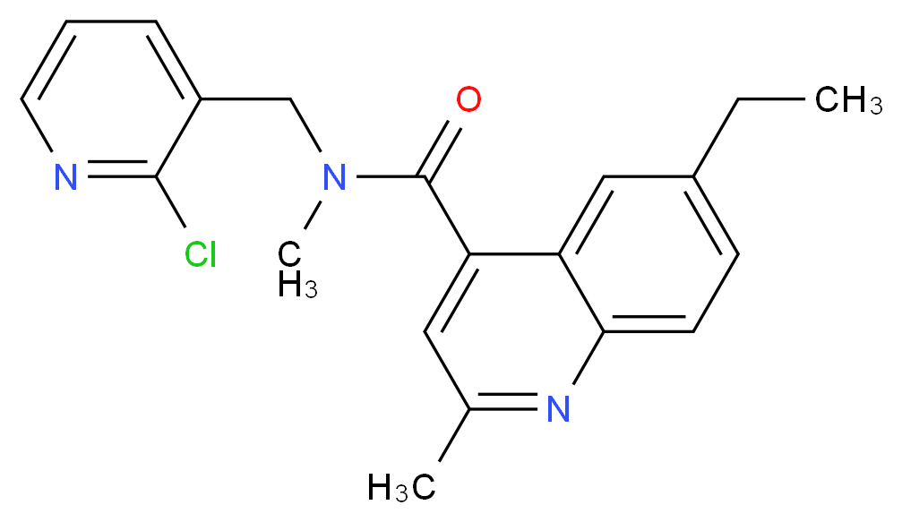 N-[(2-chloro-3-pyridinyl)methyl]-6-ethyl-N,2-dimethyl-4-quinolinecarboxamide_Molecular_structure_CAS_)