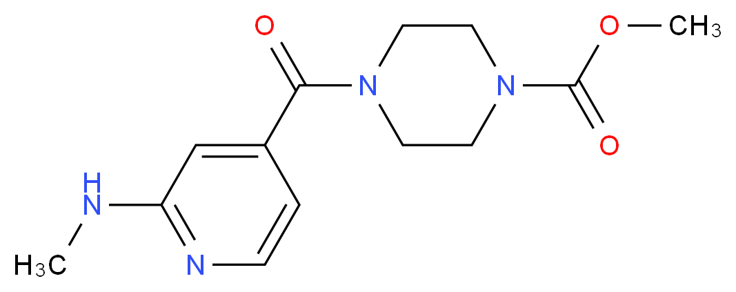 methyl 4-[2-(methylamino)isonicotinoyl]piperazine-1-carboxylate_Molecular_structure_CAS_)