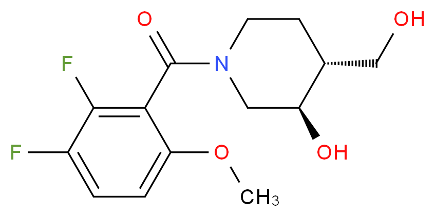 (3R*,4R*)-1-(2,3-difluoro-6-methoxybenzoyl)-4-(hydroxymethyl)-3-piperidinol_Molecular_structure_CAS_)