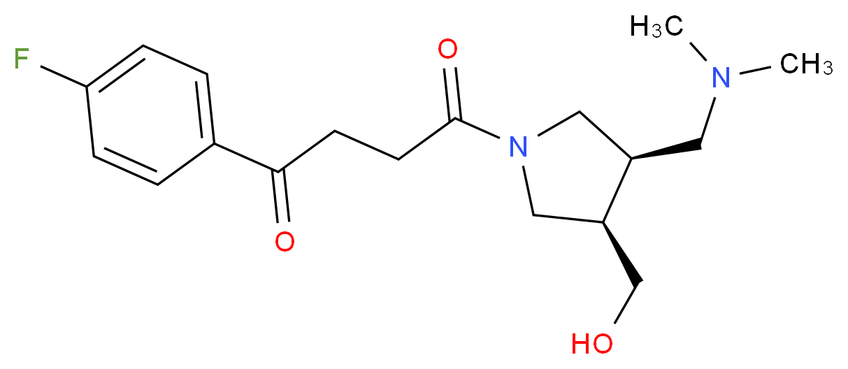 4-[(3R*,4R*)-3-[(dimethylamino)methyl]-4-(hydroxymethyl)pyrrolidin-1-yl]-1-(4-fluorophenyl)-4-oxobutan-1-one_Molecular_structure_CAS_)