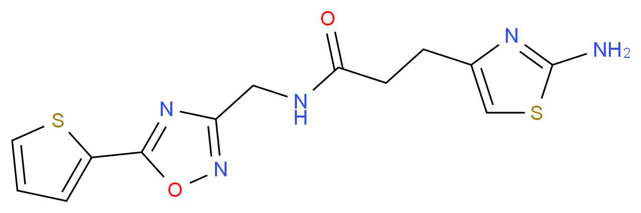 3-(2-amino-1,3-thiazol-4-yl)-N-{[5-(2-thienyl)-1,2,4-oxadiazol-3-yl]methyl}propanamide_Molecular_structure_CAS_)