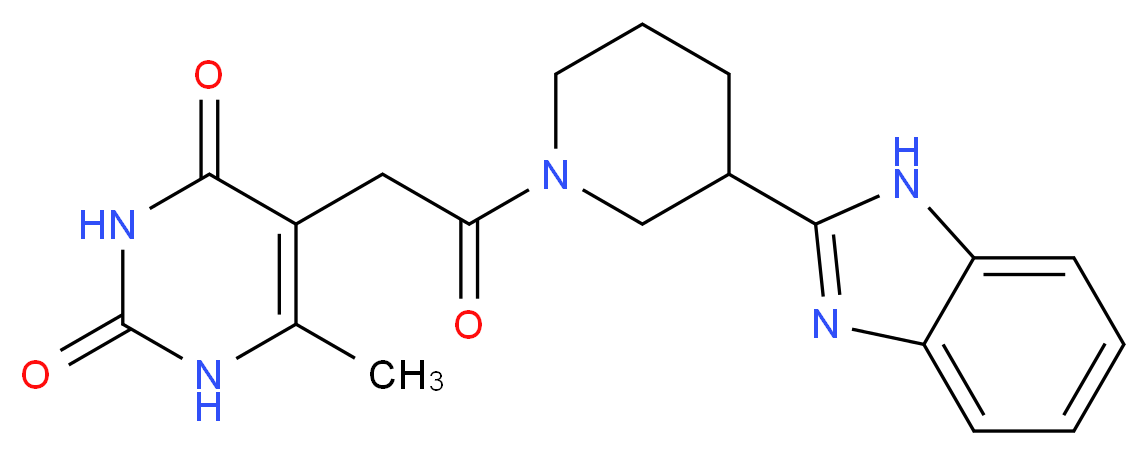 5-{2-[3-(1H-benzimidazol-2-yl)-1-piperidinyl]-2-oxoethyl}-6-methyl-2,4(1H,3H)-pyrimidinedione_Molecular_structure_CAS_)