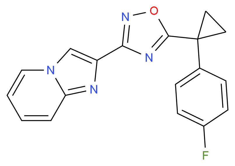 2-{5-[1-(4-fluorophenyl)cyclopropyl]-1,2,4-oxadiazol-3-yl}imidazo[1,2-a]pyridine_Molecular_structure_CAS_)