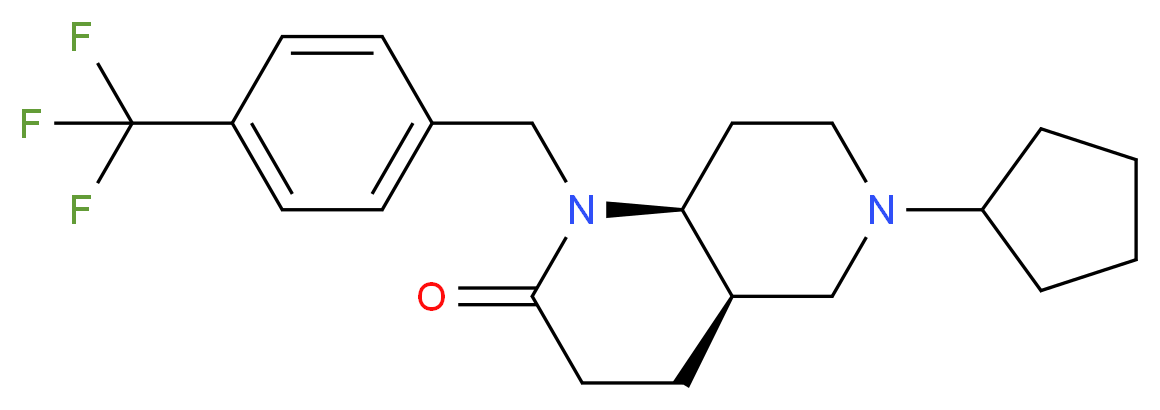 (4aR*,8aS*)-6-cyclopentyl-1-[4-(trifluoromethyl)benzyl]octahydro-1,6-naphthyridin-2(1H)-one_Molecular_structure_CAS_)