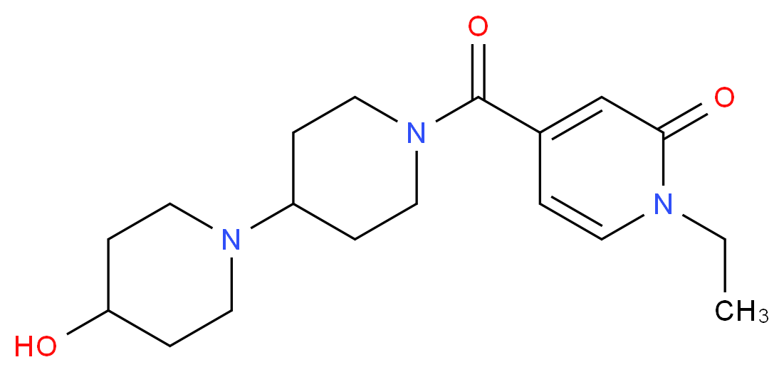 1-ethyl-4-[(4-hydroxy-1,4'-bipiperidin-1'-yl)carbonyl]-2(1H)-pyridinone_Molecular_structure_CAS_)