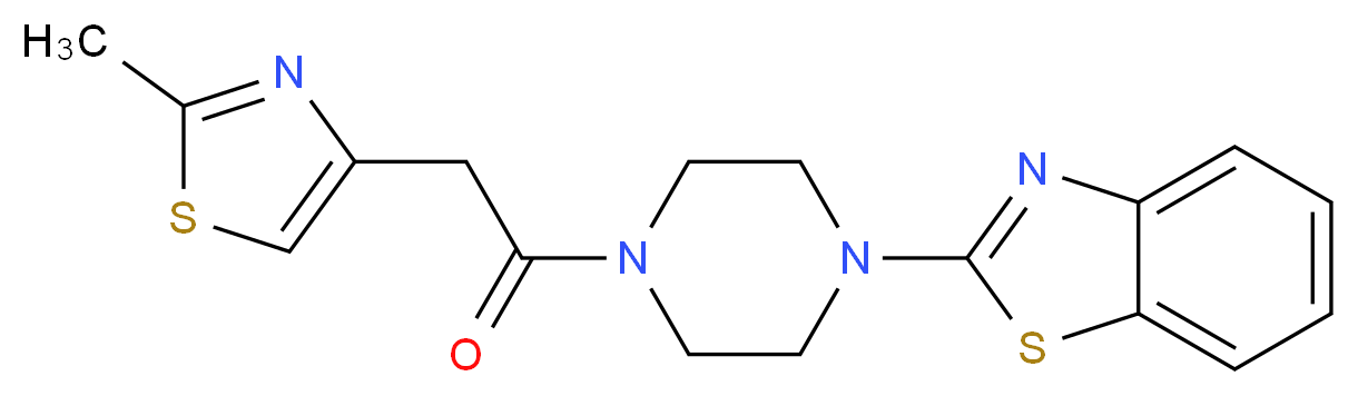 2-{4-[(2-methyl-1,3-thiazol-4-yl)acetyl]-1-piperazinyl}-1,3-benzothiazole_Molecular_structure_CAS_)