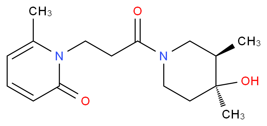 1-{3-[(3R*,4S*)-4-hydroxy-3,4-dimethyl-1-piperidinyl]-3-oxopropyl}-6-methyl-2(1H)-pyridinone_Molecular_structure_CAS_)