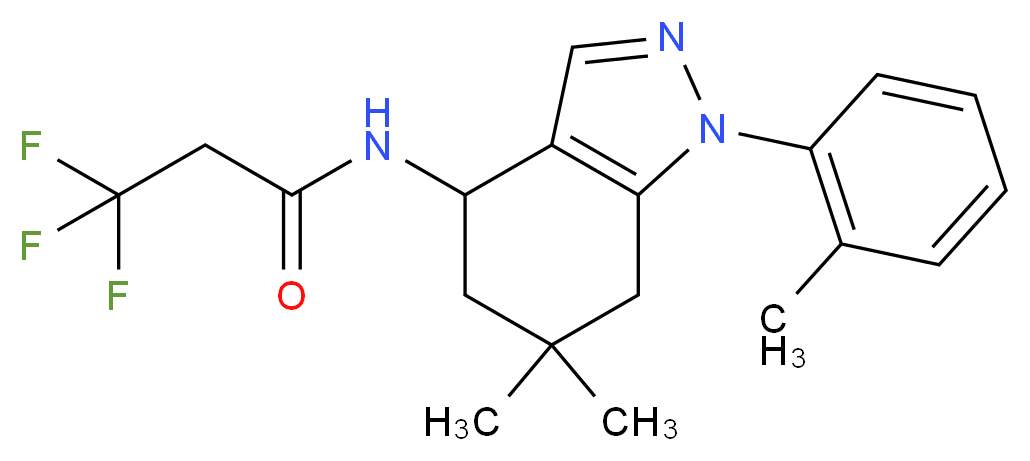 N-[6,6-dimethyl-1-(2-methylphenyl)-4,5,6,7-tetrahydro-1H-indazol-4-yl]-3,3,3-trifluoropropanamide_Molecular_structure_CAS_)