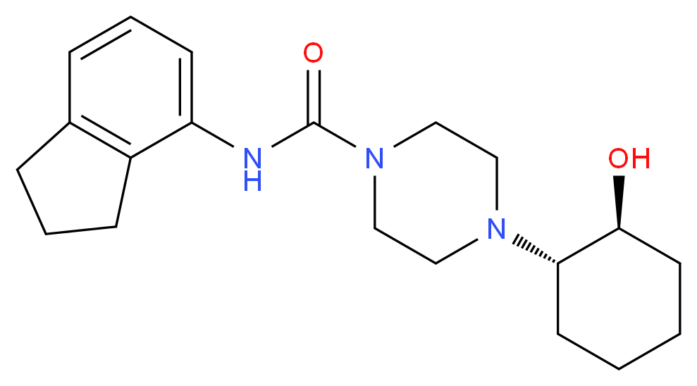 N-(2,3-dihydro-1H-inden-4-yl)-4-[(1S*,2S*)-2-hydroxycyclohexyl]piperazine-1-carboxamide_Molecular_structure_CAS_)