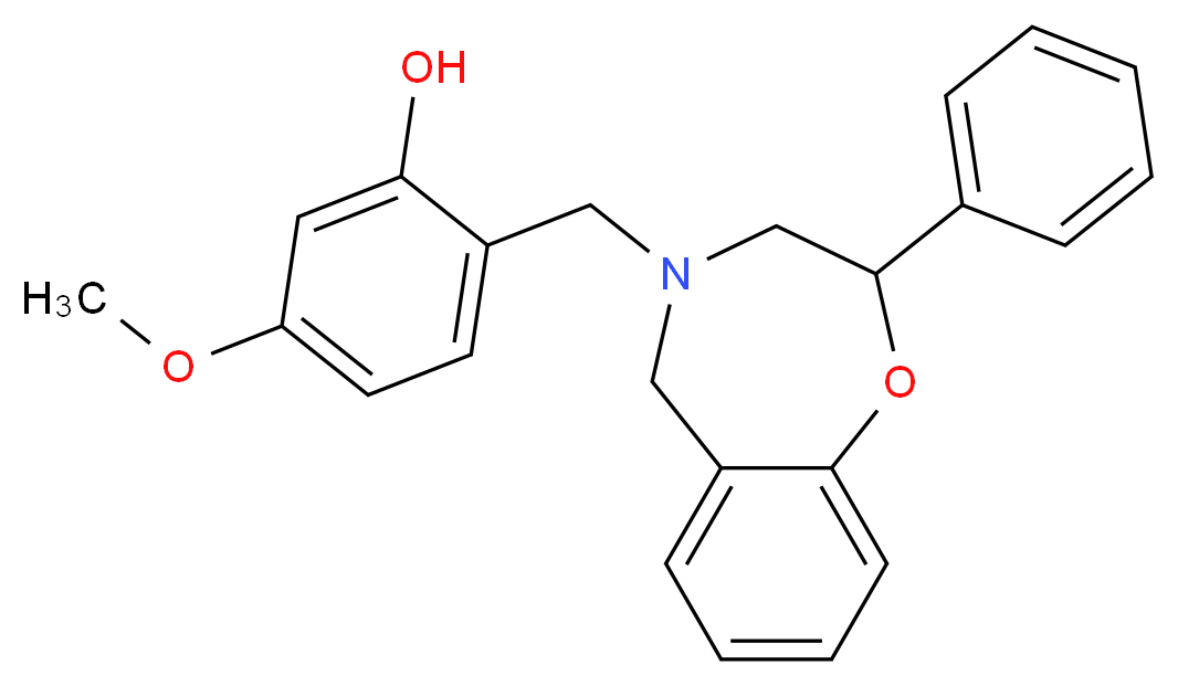 5-methoxy-2-[(2-phenyl-2,3-dihydro-1,4-benzoxazepin-4(5H)-yl)methyl]phenol_Molecular_structure_CAS_)