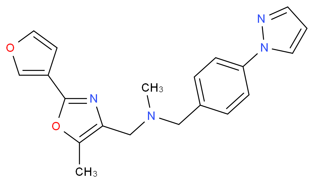 1-[2-(3-furyl)-5-methyl-1,3-oxazol-4-yl]-N-methyl-N-[4-(1H-pyrazol-1-yl)benzyl]methanamine_Molecular_structure_CAS_)