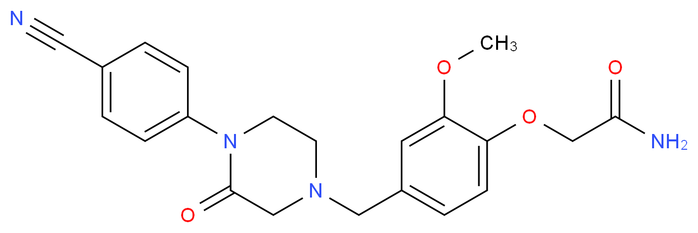 2-(4-{[4-(4-cyanophenyl)-3-oxo-1-piperazinyl]methyl}-2-methoxyphenoxy)acetamide_Molecular_structure_CAS_)