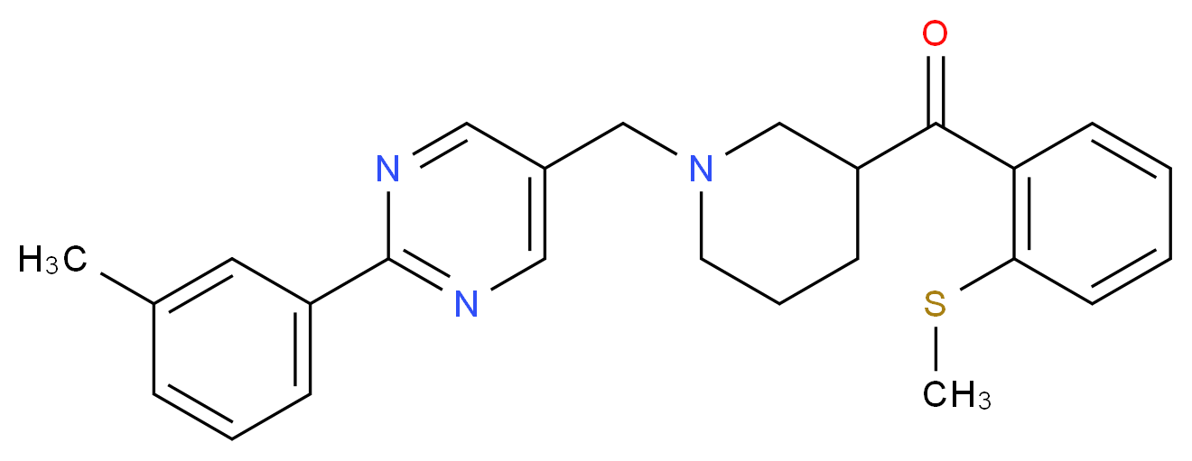(1-{[2-(3-methylphenyl)-5-pyrimidinyl]methyl}-3-piperidinyl)[2-(methylthio)phenyl]methanone_Molecular_structure_CAS_)