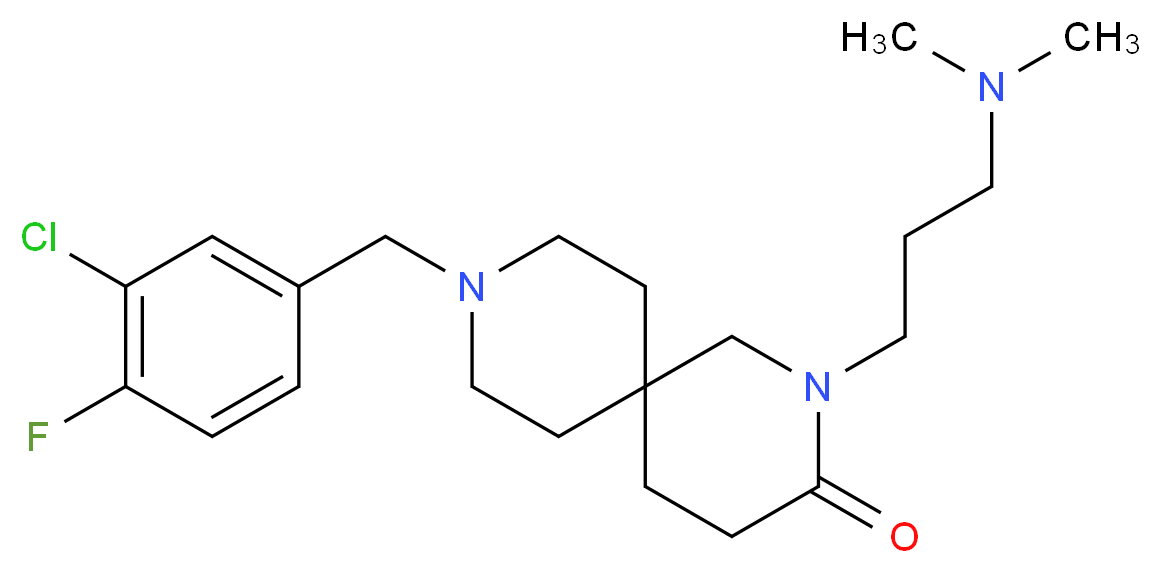 9-(3-chloro-4-fluorobenzyl)-2-[3-(dimethylamino)propyl]-2,9-diazaspiro[5.5]undecan-3-one_Molecular_structure_CAS_)