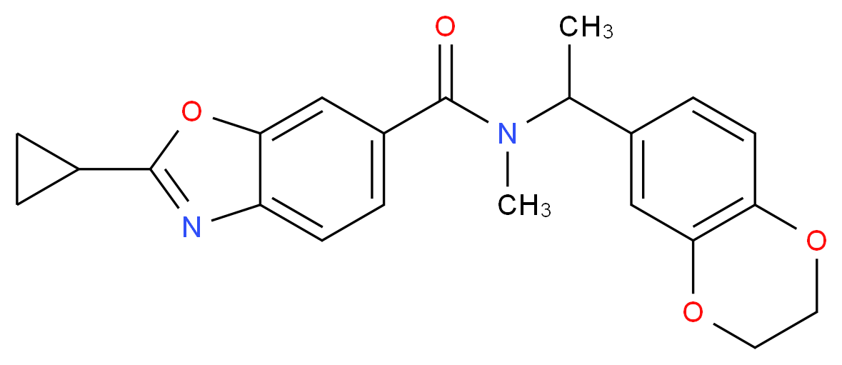 2-cyclopropyl-N-[1-(2,3-dihydro-1,4-benzodioxin-6-yl)ethyl]-N-methyl-1,3-benzoxazole-6-carboxamide_Molecular_structure_CAS_)
