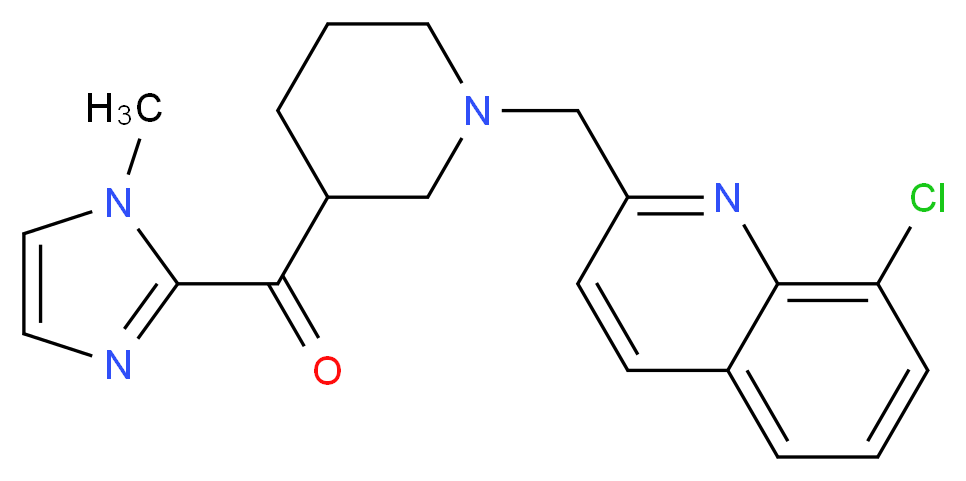 {1-[(8-chloro-2-quinolinyl)methyl]-3-piperidinyl}(1-methyl-1H-imidazol-2-yl)methanone_Molecular_structure_CAS_)