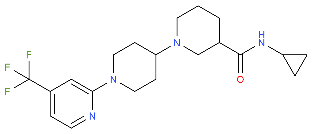 N-cyclopropyl-1'-[4-(trifluoromethyl)pyridin-2-yl]-1,4'-bipiperidine-3-carboxamide_Molecular_structure_CAS_)