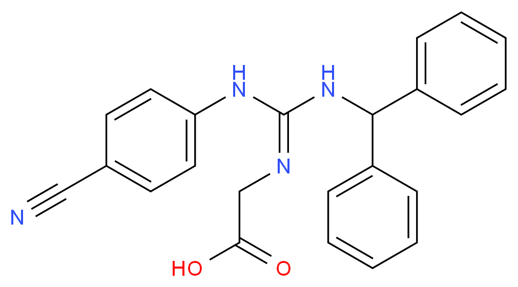 N-(P-CYANOPHENYL)-N'-DIPHENYLMETHYL-GUANIDINE-ACETIC ACID_Molecular_structure_CAS_)