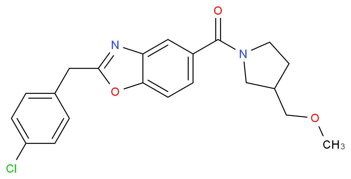 2-(4-chlorobenzyl)-5-{[3-(methoxymethyl)-1-pyrrolidinyl]carbonyl}-1,3-benzoxazole_Molecular_structure_CAS_)