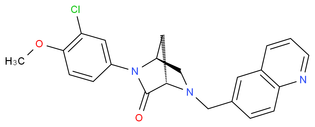 (1S*,4S*)-2-(3-chloro-4-methoxyphenyl)-5-(6-quinolinylmethyl)-2,5-diazabicyclo[2.2.1]heptan-3-one_Molecular_structure_CAS_)