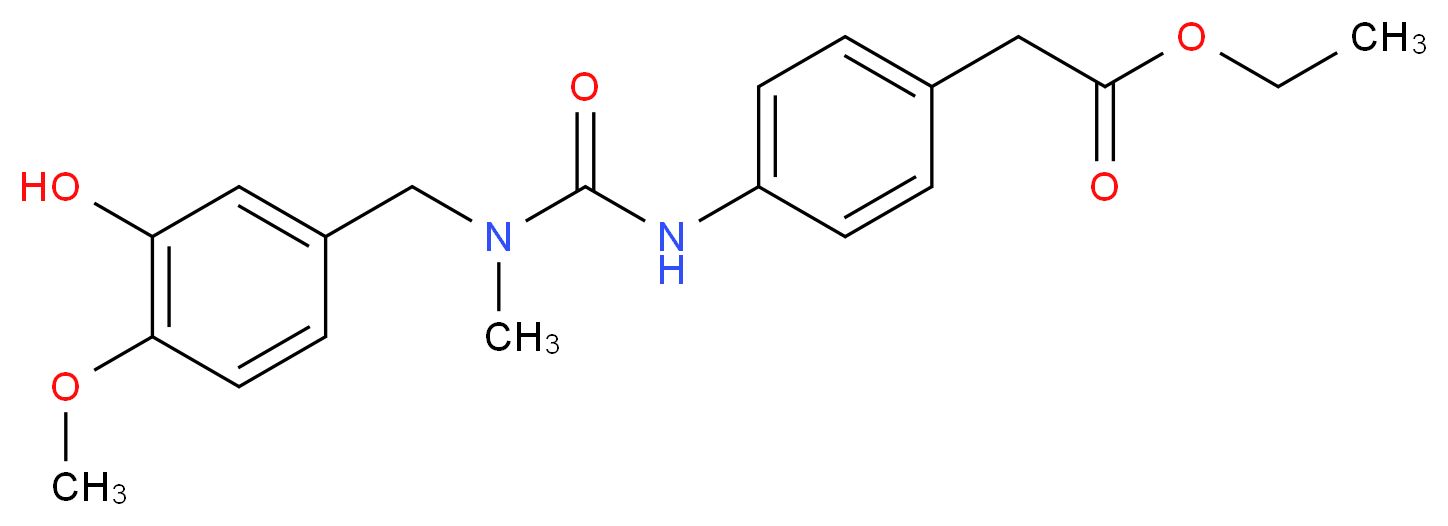 ethyl [4-({[(3-hydroxy-4-methoxybenzyl)(methyl)amino]carbonyl}amino)phenyl]acetate_Molecular_structure_CAS_)
