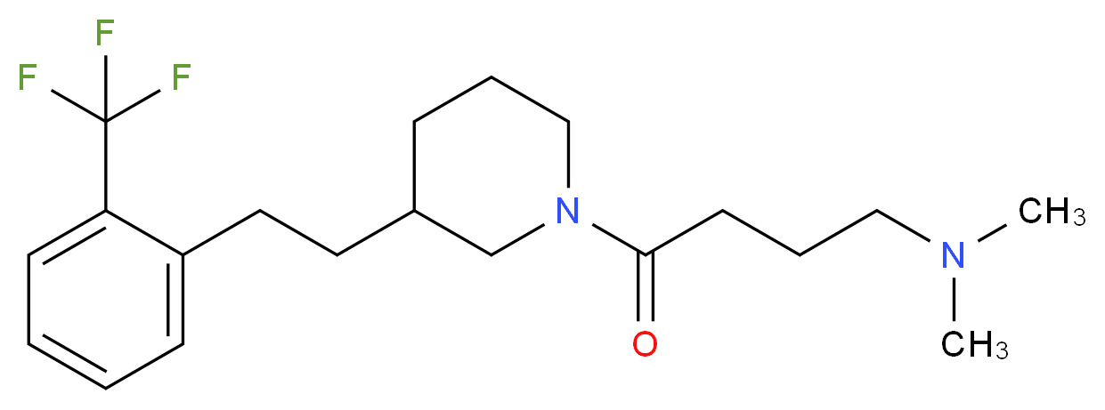 N,N-dimethyl-4-oxo-4-(3-{2-[2-(trifluoromethyl)phenyl]ethyl}-1-piperidinyl)-1-butanamine_Molecular_structure_CAS_)