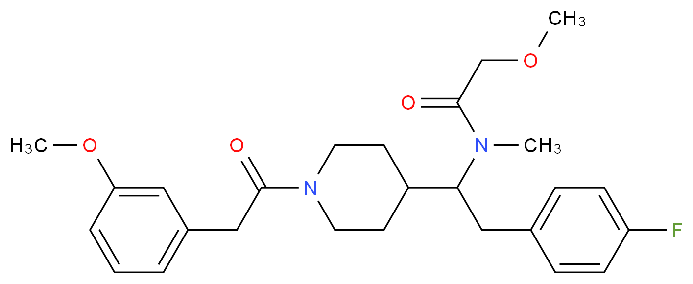 N-(2-(4-fluorophenyl)-1-{1-[(3-methoxyphenyl)acetyl]-4-piperidinyl}ethyl)-2-methoxy-N-methylacetamide_Molecular_structure_CAS_)