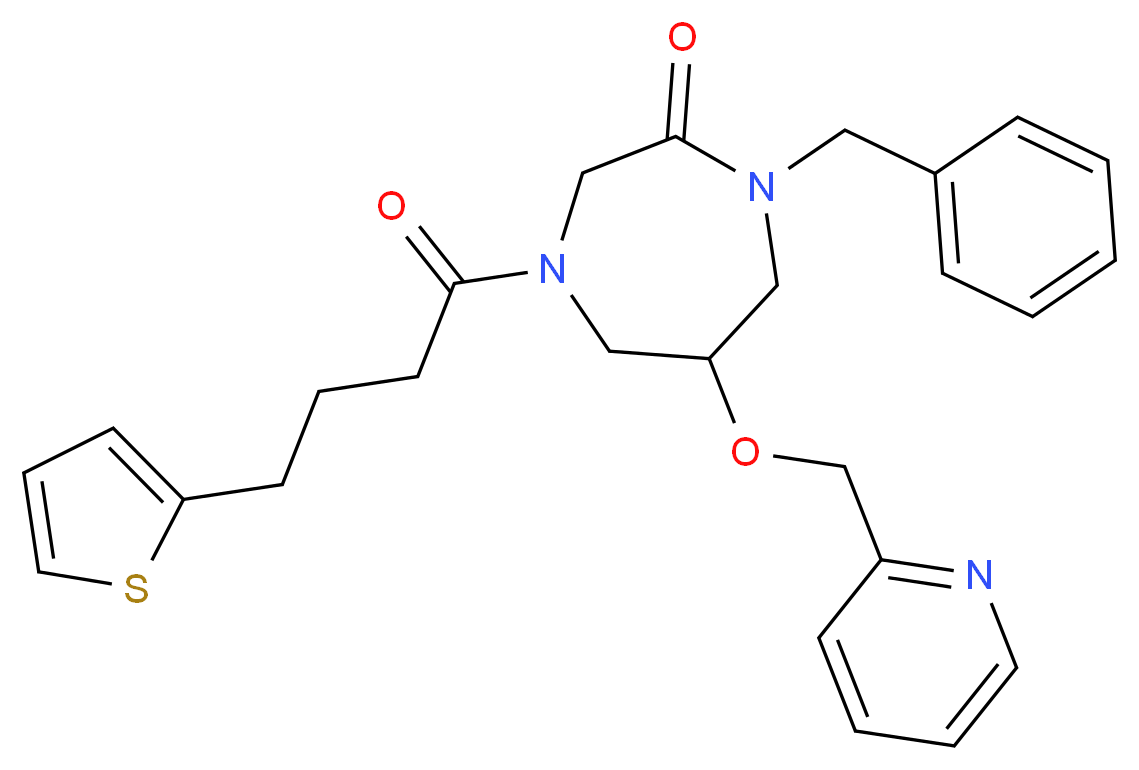 1-benzyl-6-(2-pyridinylmethoxy)-4-[4-(2-thienyl)butanoyl]-1,4-diazepan-2-one_Molecular_structure_CAS_)
