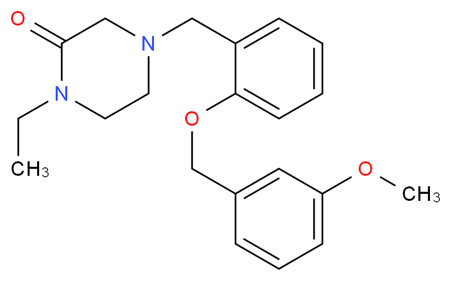 1-ethyl-4-{2-[(3-methoxybenzyl)oxy]benzyl}piperazin-2-one_Molecular_structure_CAS_)